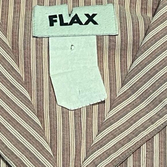 Flax Red and Cream Striped Cotton 3/4 SleevesPullover Top Size Small - Picture 6 of 9